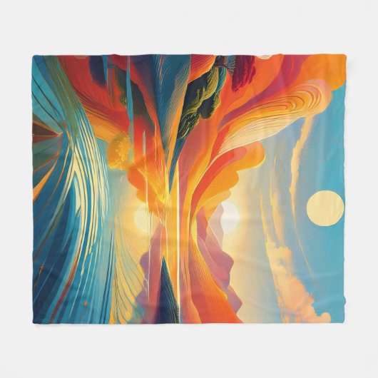 Couverture Polaire Réflexion sur le lac au crépuscule (Devant (Horizontal))