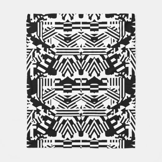 Couverture Polaire Réflexions Abstraites : lignes, cubes et monochrom (Devant)