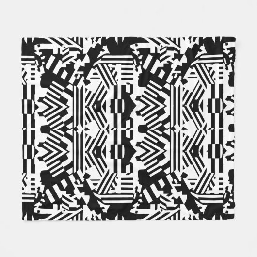 Couverture Polaire Réflexions Abstraites : lignes, cubes et monochrom (Devant (Horizontal))