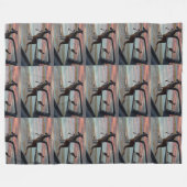 Couverture Polaire "Réflexions de la nature : Un Kangourou sur la pla (Devant (Horizontal))