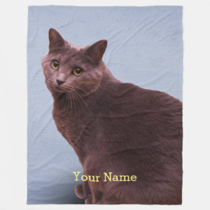 Couverture Polaire Regarder russe de chat bleu