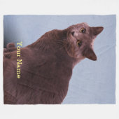 Couverture Polaire Regarder russe de chat bleu (Devant (Horizontal))