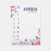 Couverture Polaire Regardez-moi grandir - fleurs d'aquarelle violet (Devant)