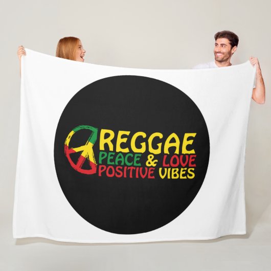 Couverture Polaire Reggae Musique avec citations positives (En situation)