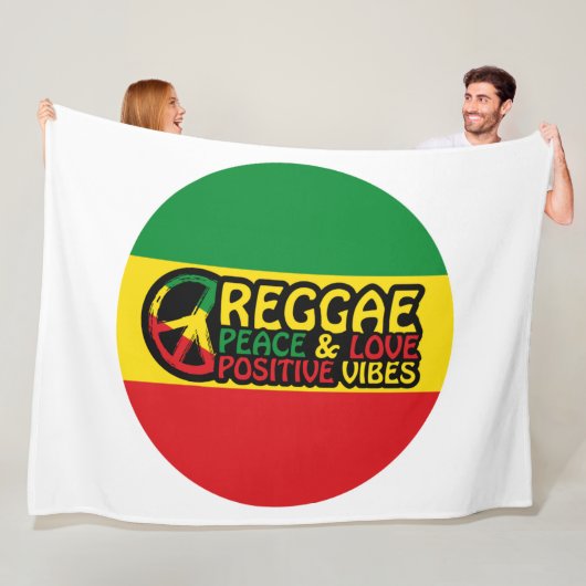 Couverture Polaire Reggae Musique avec citations positives (En situation)