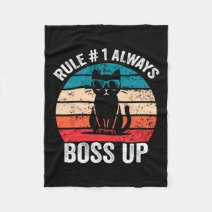 Couverture Polaire Règle 1 Toujours Boss Up Chat Drôle Mème Hommes Fe