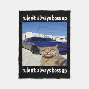 Couverture Polaire Règle # 1 Toujours Boss Up Funny Cat Meme