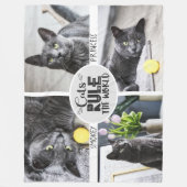 Couverture Polaire Règle des chats avec photo et noms (Devant)