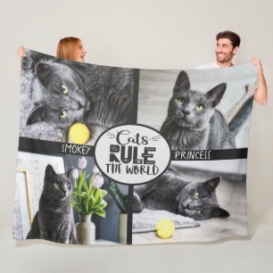 Couverture Polaire Règle des chats avec photo et noms