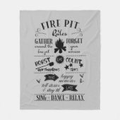 Couverture Polaire Règles sur les pots de feu lettres à la main Gris  (Devant)