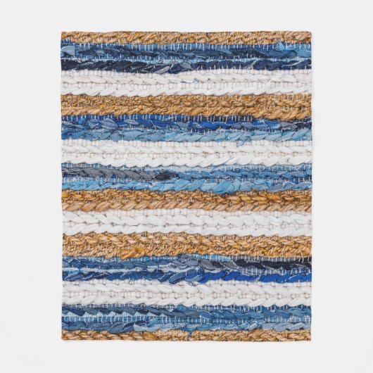 Couverture Polaire Rein patchwork : jean recyclé tapis. (Devant)