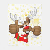 Couverture Polaire Reindeer Drunk Funny Caractère de Noël (Devant)