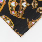 Couverture Polaire Reine coeurs or couronne tiara noir polaire (Coin)