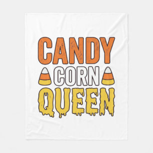 Couverture Polaire Reine de Candy Corn Design de T-Shirt Halloween Vi