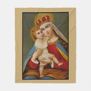 Couverture Polaire Reine de catholique bénie par ciel de Vierge Mari