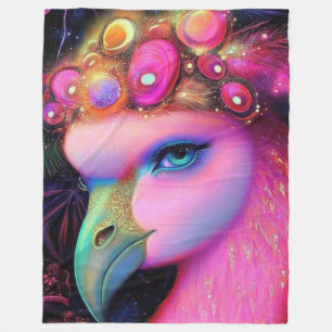 Couverture Polaire Reine du Flamant rose cosmique