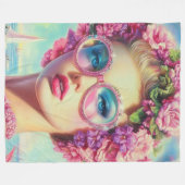 Couverture Polaire Reine glamour tropicale (Devant (Horizontal))