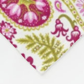 Couverture Polaire Reins Damask rose et vert (Coin)