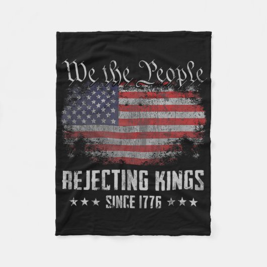 Couverture Polaire Rejecting Kings Since 1776 Patriotic Usa Flag 4th  (Devant)