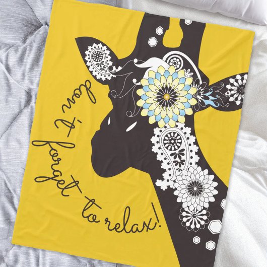 Couverture Polaire Relax - Girafe Drôle Funky Jaune
