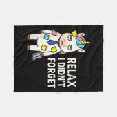 Couverture Polaire Relax I Didnt Forget Funny Sarcastic Unicorn Stick (Devant (Horizontal))