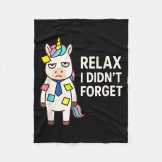 Couverture Polaire Relax I Didnt Forget Funny Sarcastic Unicorn Stick