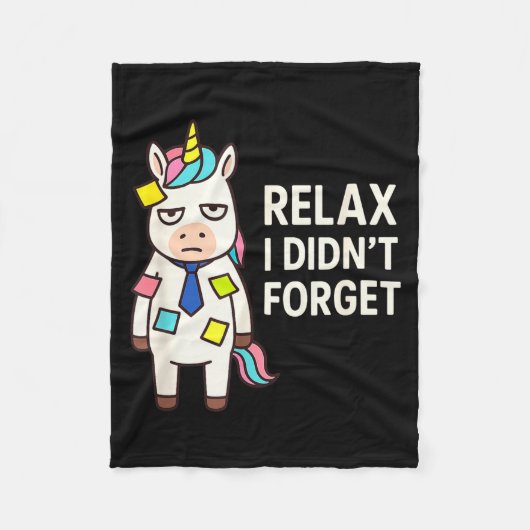 Couverture Polaire Relax I Didnt Forget Funny Sarcastic Unicorn Stick (Devant)