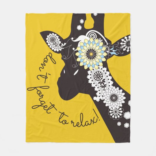 Couverture Polaire Relax - Yellow Funky Funny Giraffe (Devant)
