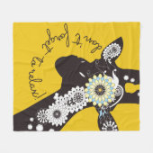 Couverture Polaire Relax - Yellow Funky Funny Giraffe (Devant (Horizontal))