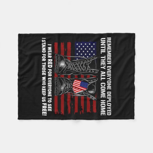 Couverture Polaire Remember Everyone Deployed Friday Military America (Devant (Horizontal))