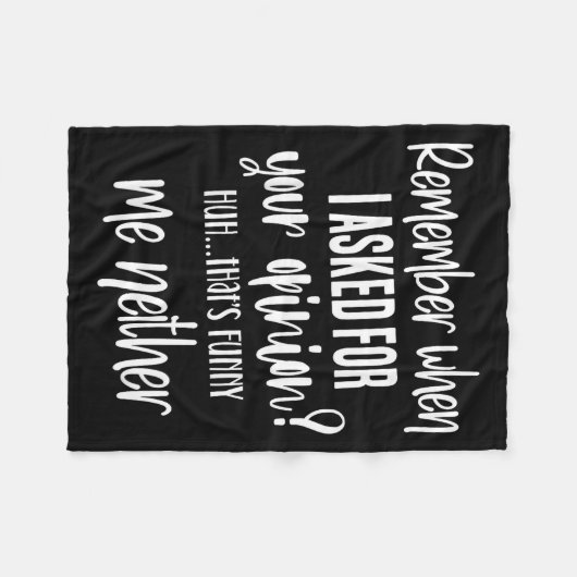 Couverture Polaire Remember When I Asked Your Onion, Sarcastic Quote  (Devant (Horizontal))