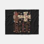 Couverture Polaire Remerciez Le Seigneur Croix Chrétienne Merci (Devant (Horizontal))