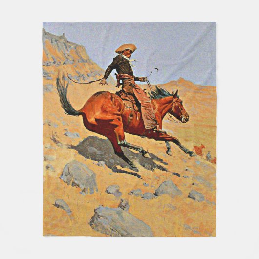 Couverture Polaire Remington - Le Cowboy, célèbre tableau (Devant)