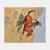 Couverture Polaire Remington - Le Cowboy, célèbre tableau (Devant (Horizontal))