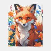 Couverture Polaire Renard à fleurs (Devant)