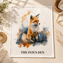 Renard aquarelle cabine Northwoods Den personnalis
