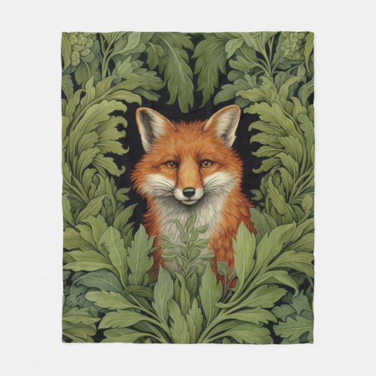 Couverture Polaire Renard Art nouveau dans la forêt (Devant)