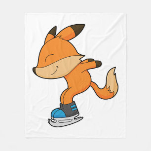 Couverture Polaire Renard au patinage sur glace avec patins sur glace