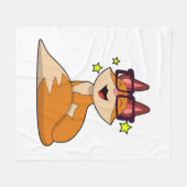 Couverture Polaire Renard avec lunettes (Devant (Horizontal))