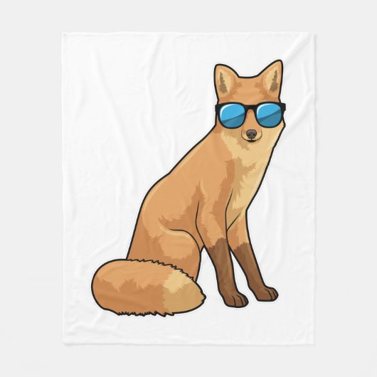 Couverture Polaire Renard avec lunettes de soleil (Devant)