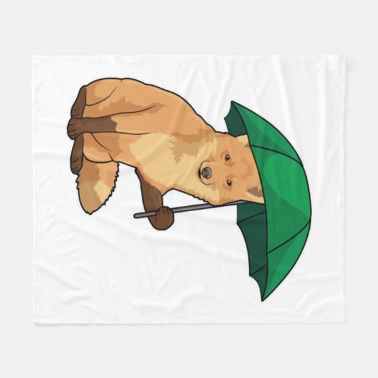 Couverture Polaire Renard avec parapluie (Devant (Horizontal))