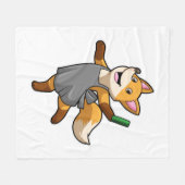 Couverture Polaire Renard comme coiffeur avec ciseaux (Devant (Horizontal))