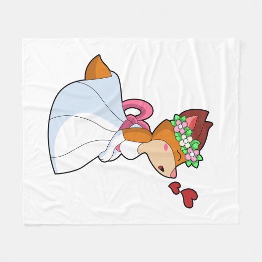 Couverture Polaire Renard comme mariée avec robe Mariage & Flower wre (Devant (Horizontal))