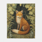Couverture Polaire Renard dans la forêt, style Art nouveau (Devant)