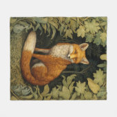 Couverture Polaire Renard dans la forêt, style Art nouveau (Devant (Horizontal))