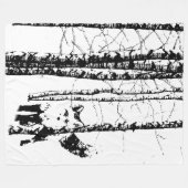 Couverture Polaire Renard en Forêt de Birch Silhouette noire (Devant (Horizontal))