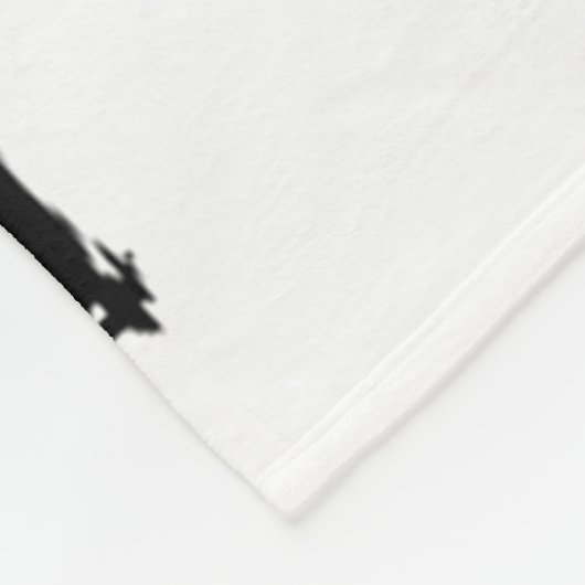 Couverture Polaire Renard en Forêt de Birch Silhouette noire (Coin)