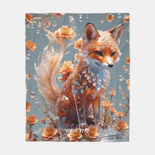 Couverture Polaire Renard en verre rouge mignon Imaginaire (Devant)