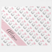 Couverture Polaire Renard et Coeurs (Devant (Horizontal))