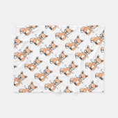 Couverture Polaire Renard intelligent mignon (Devant (Horizontal))